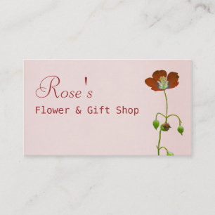 Red Wildflower Florist shop Business Card