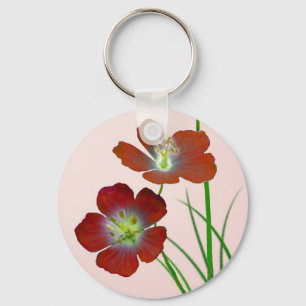 Red Wildflower Key Ring