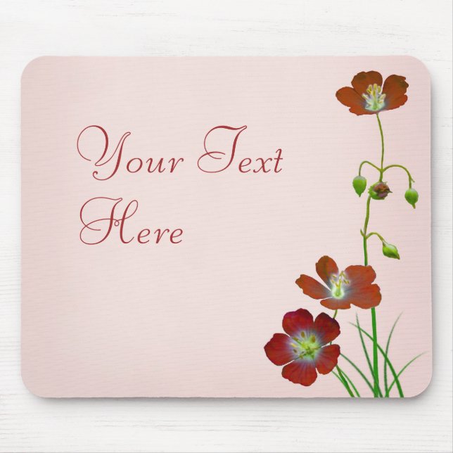 Red Wildflower Mouse Mat (Front)