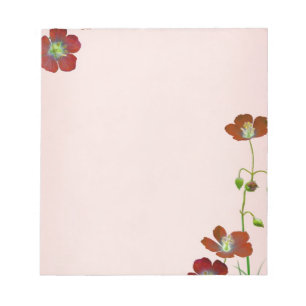 Red Wildflower Notepad