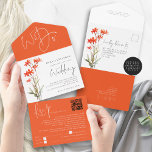 Red Wildflowers We Do QR Code Wedding All In One Invitation<br><div class="desc">Boho Red Orange Wildflowers We Do QR Code Wedding. Simply seal and send - no envelope is required. Boho floral vibes to send your guests all the information they require for your wedding day, with your QR code to your wedding website included making this a convenient option for your guests...</div>