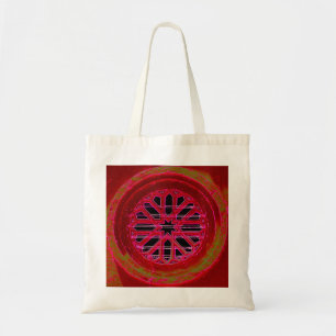red window mandala tote bag