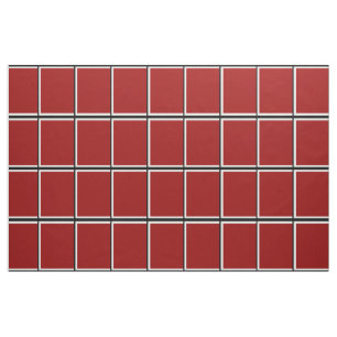 Red Windowpane Check Fabric