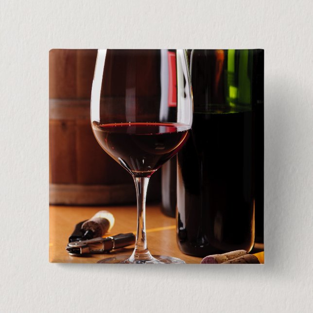 Red Wine 15 Cm Square Badge (Front)