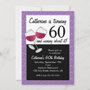 Red Wine, 60th Birthday Party Invitation