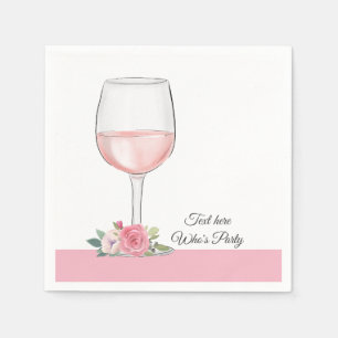 red wine, adult birthday, wedding, floral napkin