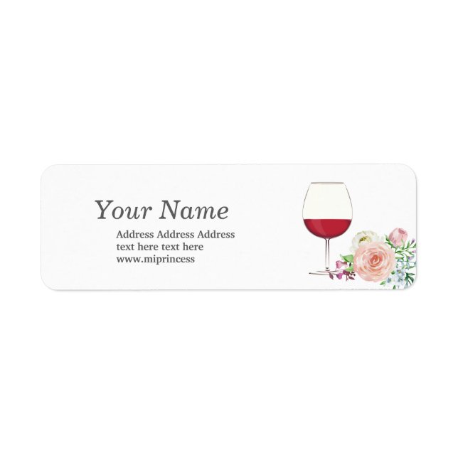 red wine, adult, wine, return address stickers (Front)