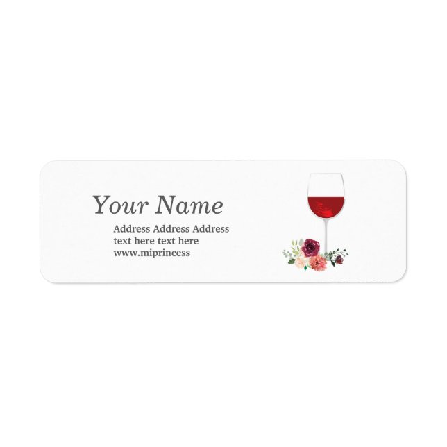 red wine, adult, wine, return address stickers (Front)
