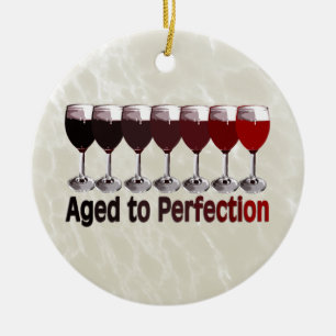 Red Wine Aged to Perfection Ceramic Tree Decoration