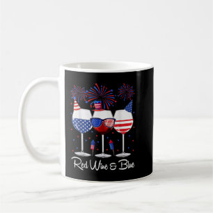 Red Wine And Blue 4th of July wine Red White Blue  Coffee Mug