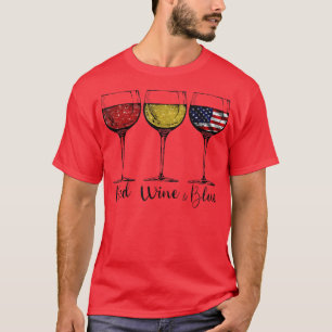 Red Wine And Blue Glasses, USA US United States Fl T-Shirt
