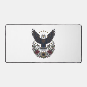Red Wine and Blue Patriotic Wine Lover Desk Mat