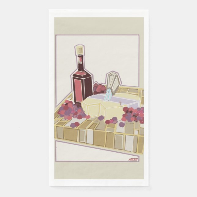 Red Wine and Cheese Charcuterie Board Napkins (Front)