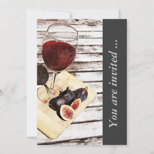 Red wine and figs wine tasting reception invite