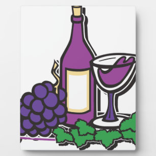Red Wine and Purple Grapes Plaque