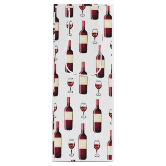 Red Wine and Wine Glass Wine Gift Bag