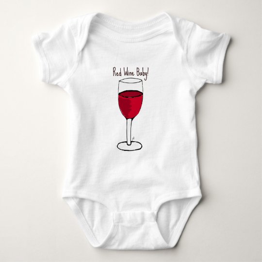 RED WINE BABY! print by jill Baby Bodysuit