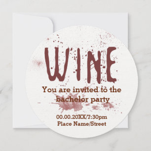Red Wine Bachelor Party Invitation