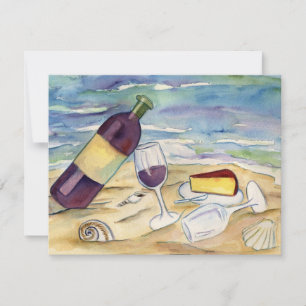 Red Wine Beach Party Invitations or Invites