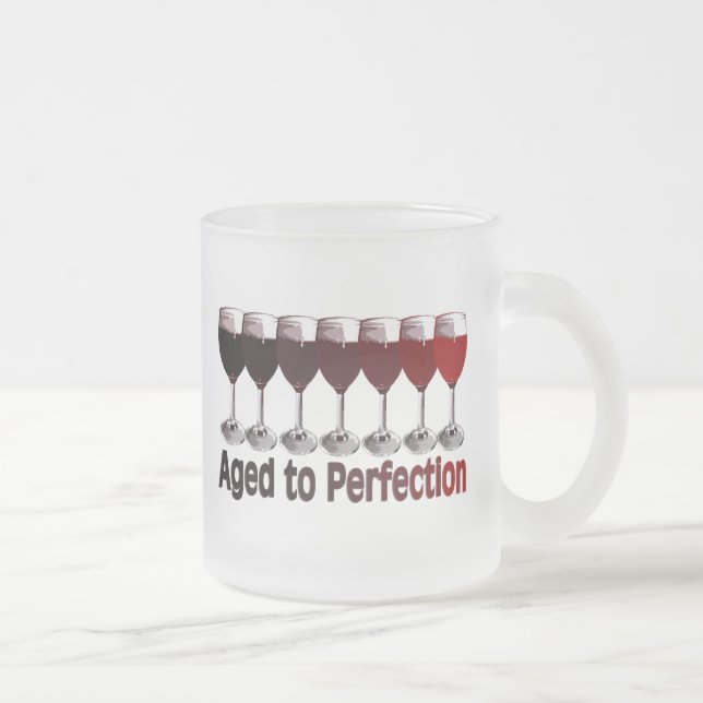 Red Wine Birthday Frosted Glass Coffee Mug (Right)