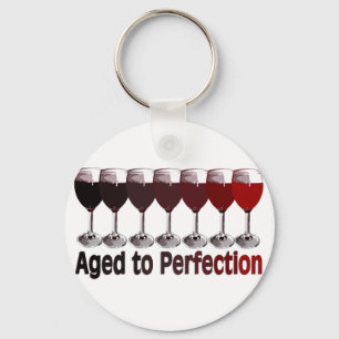 Red Wine Birthday Key Ring