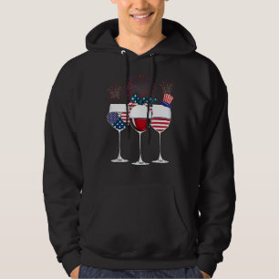 Red Wine & Blue 4th Of July Red White And Blue Win Hoodie