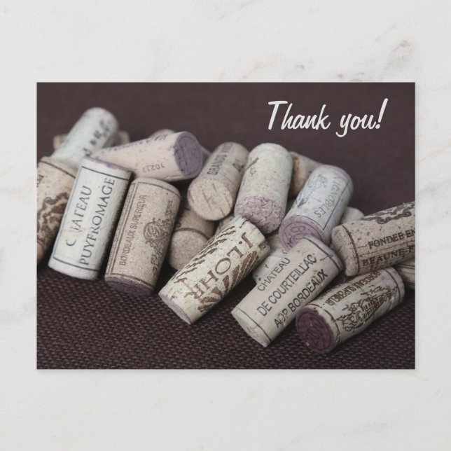 Red wine bottle corks postcard (Front)