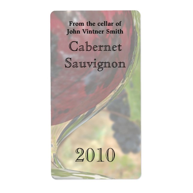 Red wine bottle label (Front)