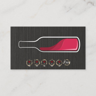 Red Wine Bottle   Punch Card