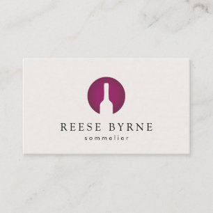 Red Wine Bottle Sommelier Logo Business Card