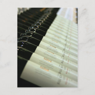 Red wine bottles postcard
