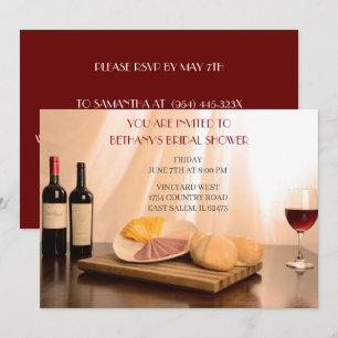 Red wine bridal shower Invitation