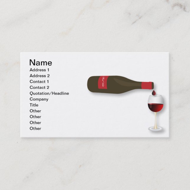 Red wine business card (Front)