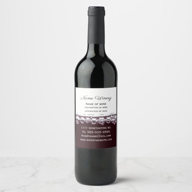Red wine business wine label (Front)