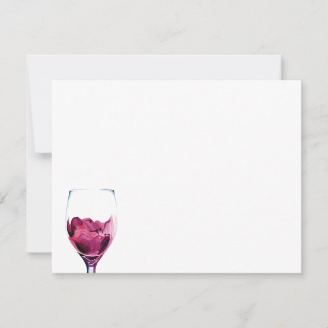 Red wine cabernet watercolor card (Front)
