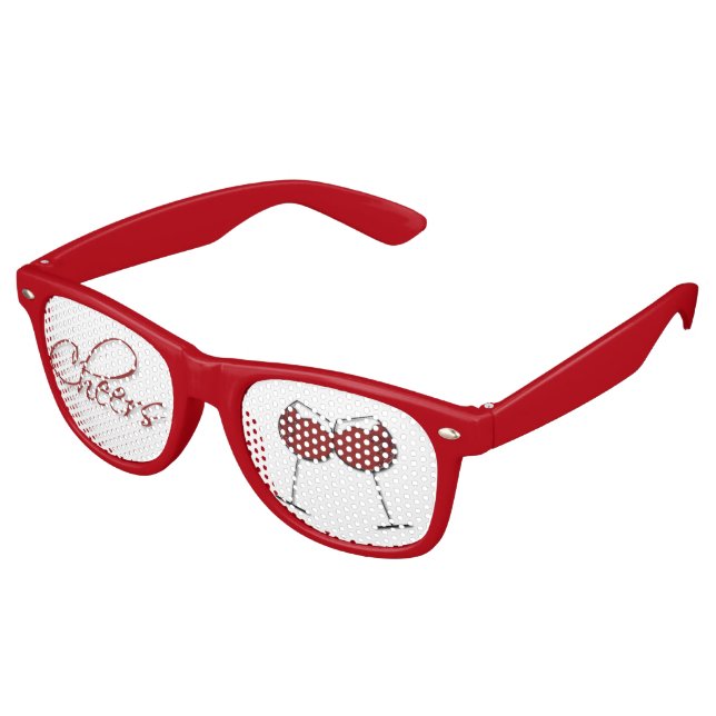 Red Wine Cheers Party Eyeglasses (Angled)