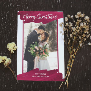 Red Wine Christmas Paint Photo Holiday Card