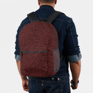 Red Wine Cork Look Wood Grain Printed Backpack
