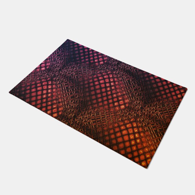Red wine drawn that looks like tangle of jute net  doormat (Angled)