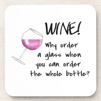 Red Wine Funny Word Saying Party Drink Coaster