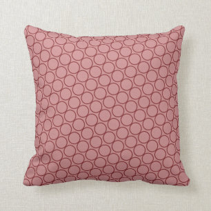 Red Wine Geometric Circle Pattern On Diagonal Cushion