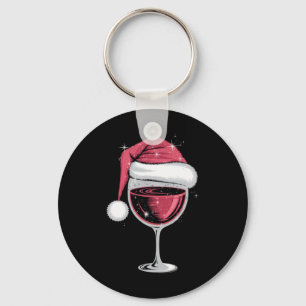 Red Wine Gl Christmas Funny Christmas Xmas Key Ring