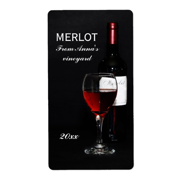 Red Wine glass and bottle (Front)