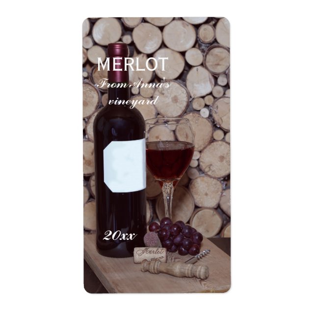 Red Wine glass and bottle (Front)