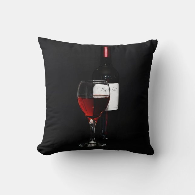 red wine glass and bottle cushion (Front)