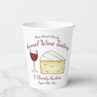 Red Wine Glass Brie Cheese Tasting Charity Event