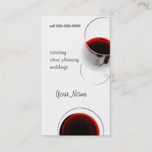 red wine glass business card