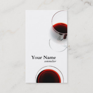red wine glass business card - sommelier