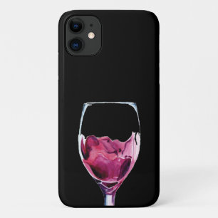 Red wine glass cabernet watercolor iPhone 11 case