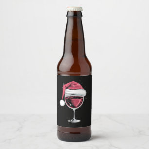 Red Wine Glass Christmas Funny Christmas Xmas  Beer Bottle Label